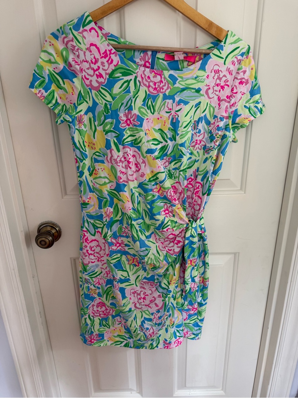 Lilly Pulitzer Pink, Blue & Green Floral Tie-Waist Romper